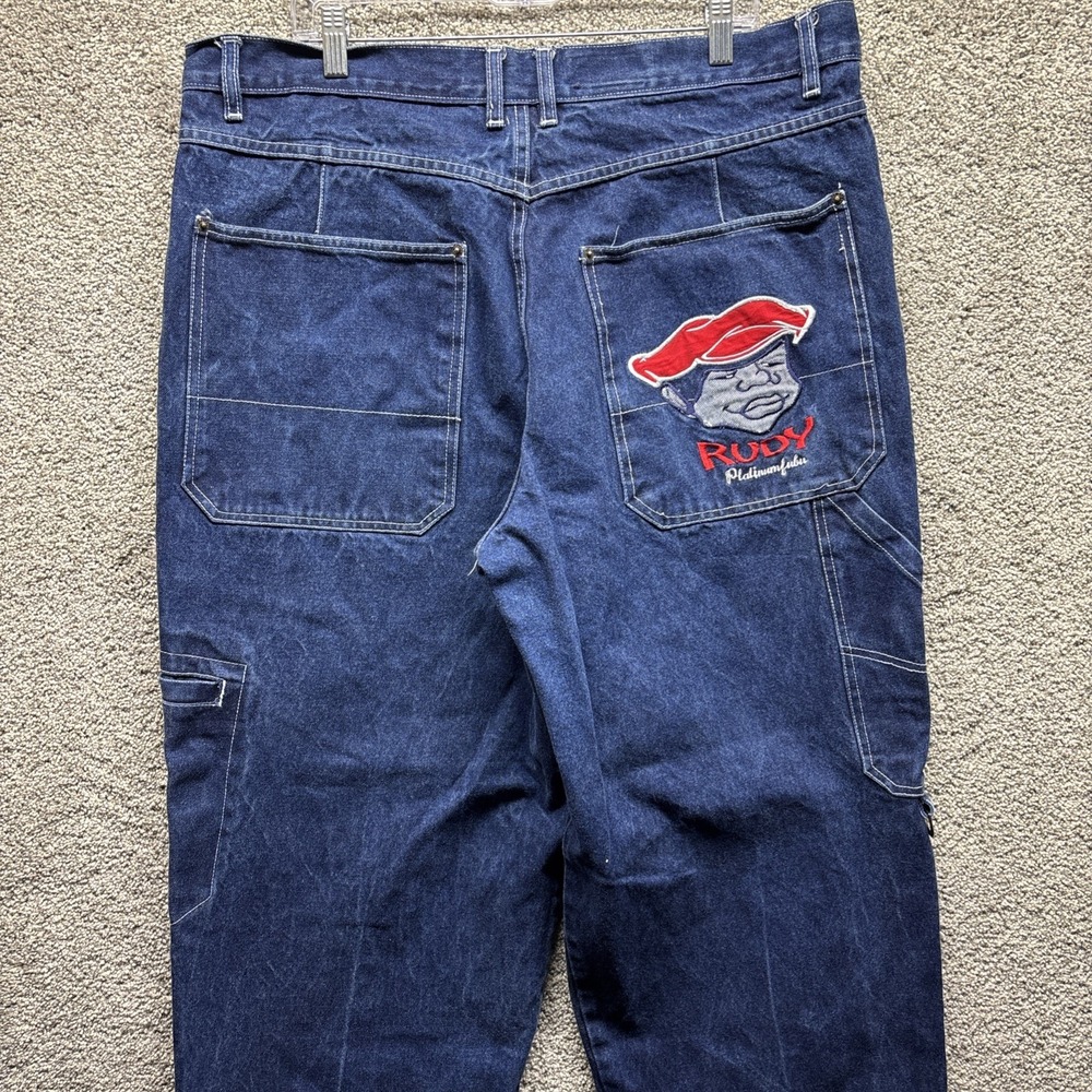 Vintage Y2K FUBU Platinum RUDY FAT ALBERT Baggy Denim Jeans Men's 40x32 (44 Tag)